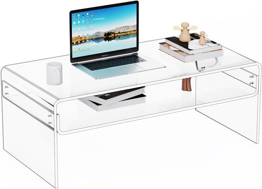 Acryl Salontafel, Transparant Helder Acryl Tafel (Transparant, 50 cm)