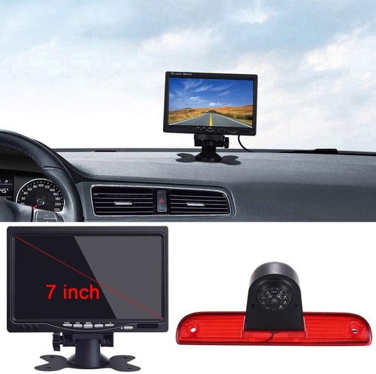 Auto derde remlicht achteruitrijcamera + 7 inch LCD TFT monitor nachtzicht IR HD achteruitrijcamera voor Van Fiat Ducato X250 X290/Peugeot Boxter/Citroen Jumper