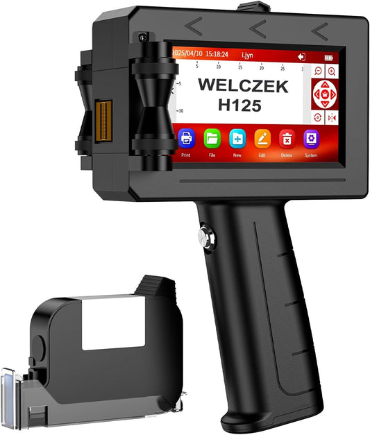 H125 Draagbare en handmatige inkjetprinter voor tekst, logo, QR, code, datum, los, serie, industrieel etiketteringssysteem op karton, metaal, kunststof, keramiek, hout, stof