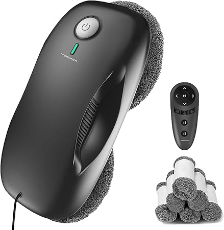 Tosima W2 Window Cleaner Robot, Automatic Cleaning with Intelligent Patn Planning, 3800Pa Suction Power, Edge Detection Technology, Remote Control - QUORE