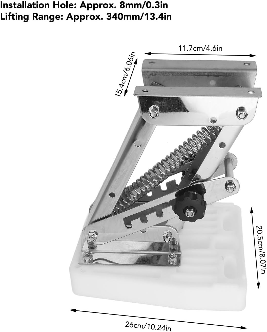 Buitenboordmotor Mount, 110LBS Lading Verstelbare Auxiliary Boot Motor Mount Hoge Sterkte Roestbestendig Robuuste Structuur Voor 7.5 Tot 20 2 Takt Motoren,Reserveonderdelen voor boten,jachten