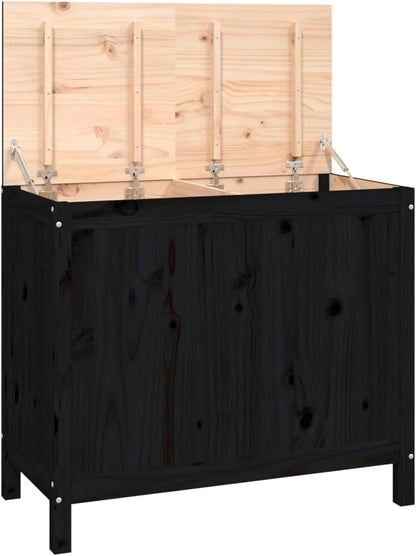 Wasmand – Wäschekorb – Wascheimer – Laundry Basket – Linnenmand – Massief Dennenhout – Twee Compartimenten – Gasveer Deksel