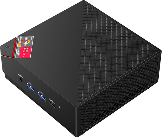 ACEMAGICIAN AM06PRO Mini-pc, AMD Ryzen 7 7730U (8C/16T, tot 4,5 GHz), mini-desktop-pc, 32 GB DDR4 RAM, 512 GB, M.2 2280 SSD, Dual Ethernet/WiFi 6/voor kantoor, kleine computer