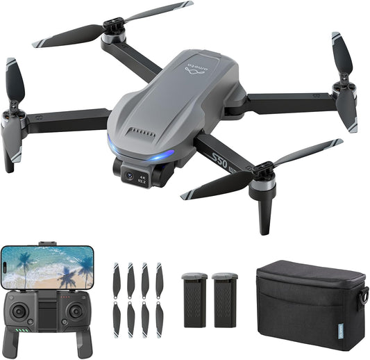 Ameta Drone met Camera 4K Professional met GPS, S50 Lite FPV Drone voor Kinderen en Volwassenen met Automatische Terugkeer/ 50 Minuten Vliegtijd/Follow Me/Intelligente Modus, Minder dan 249 g