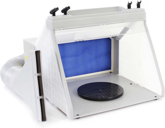 Wiltec Airbrush-afzuigsysteem met Paint Station, spuitcabine, verfbak en airbrushpistolen, afzuigcapaciteit 4 m³/min