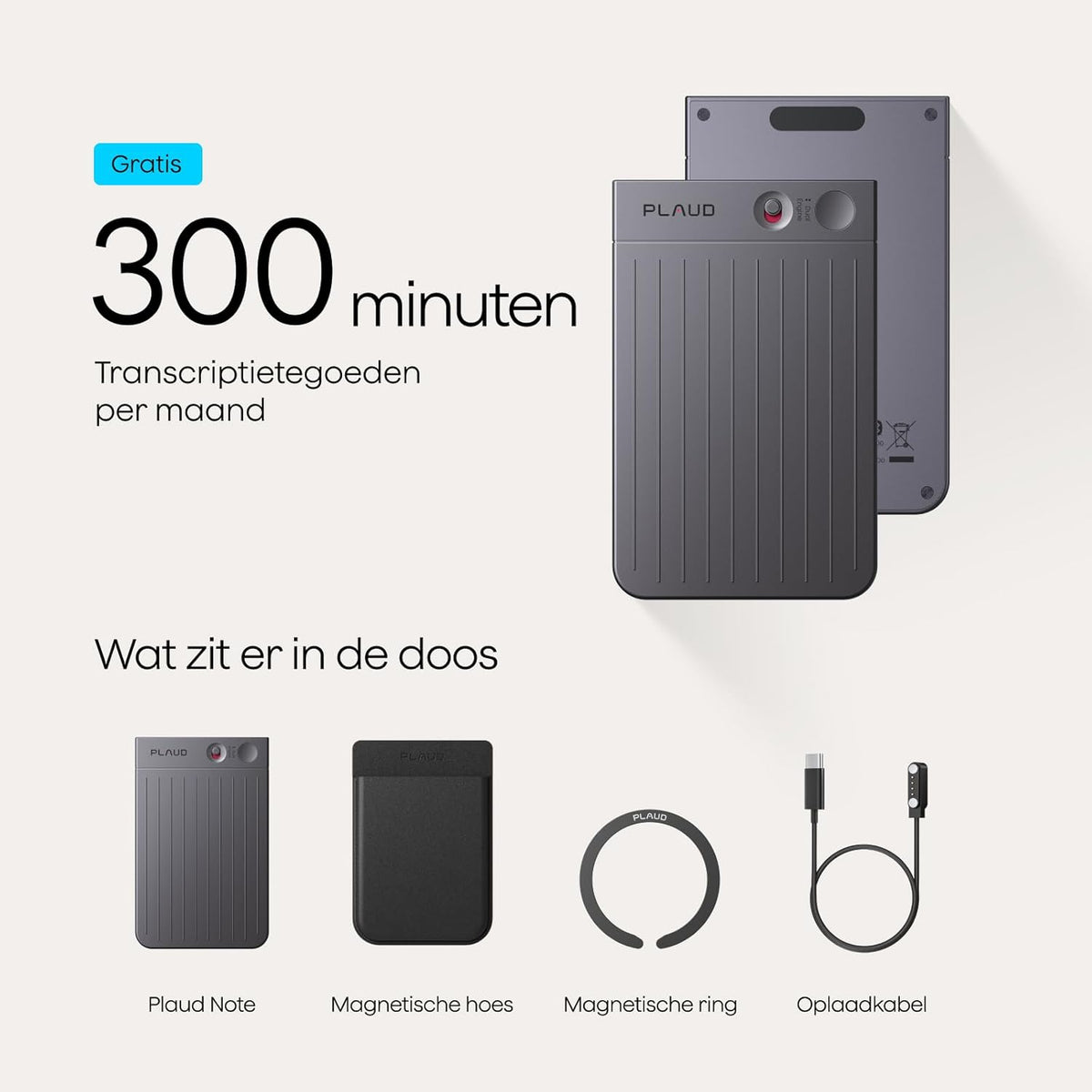 Digitale AI-spraakrecorder – Spraakrecorder – Dictafoon – Audio Recorder – Voice Recorder – Zwart met Zwarte Hoes – Transcriptie in 112 Talen – Samenvattingen met Sprekerherkenning