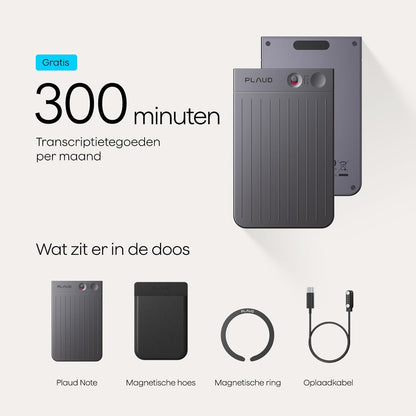 Digitale AI-spraakrecorder – Spraakrecorder – Dictafoon – Audio Recorder – Voice Recorder – Zwart met Zwarte Hoes – Transcriptie in 112 Talen – Samenvattingen met Sprekerherkenning