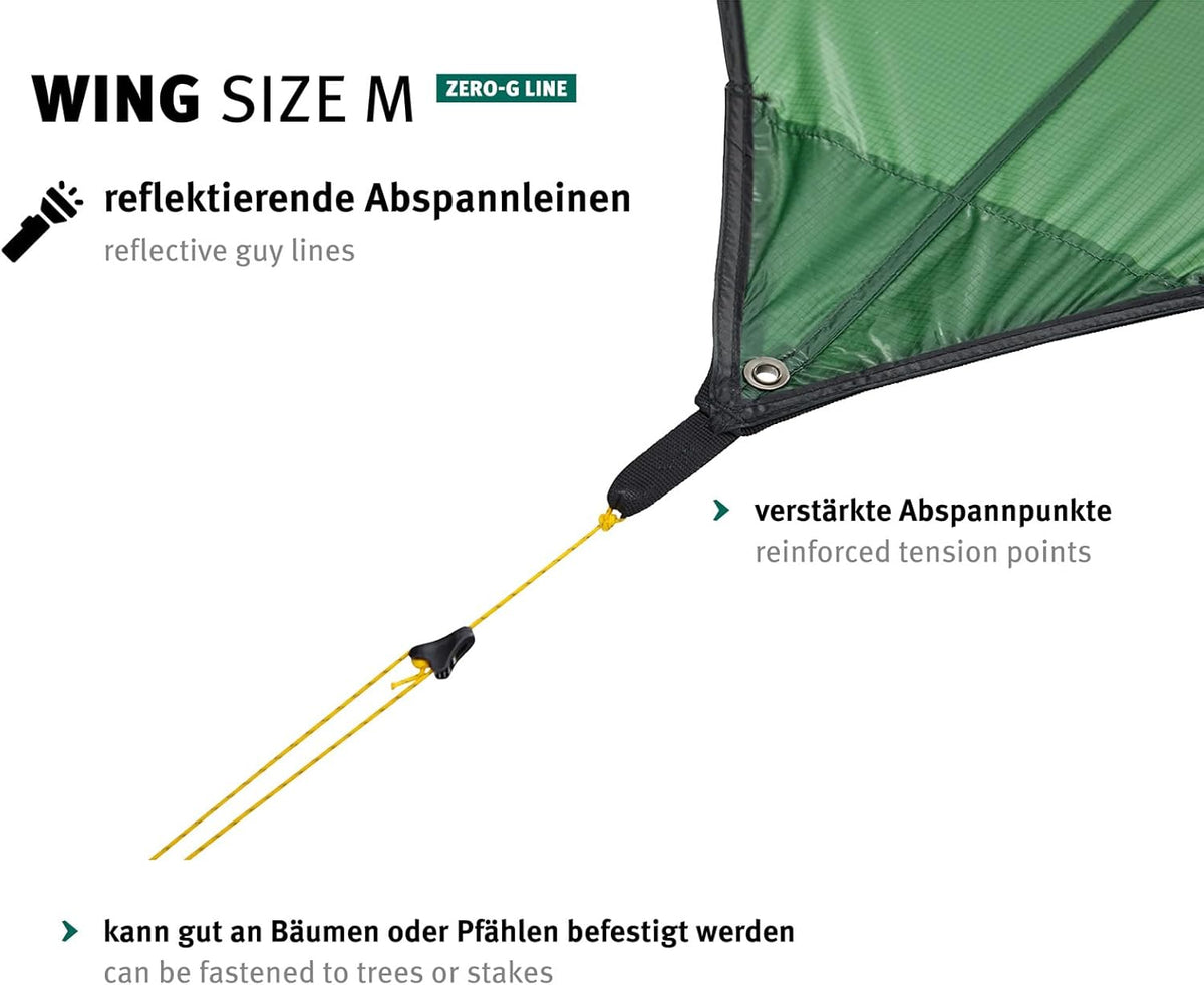 Wechsel Tents Wing M - Ultra-Lichtgewicht Bescherming Luifel voor Camping Tent - Weerbestendige Zeil - Groen (Zéro-G Line)