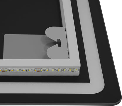 LED Badkamerspiegel – Badkamer Spiegel Verlichting – Wandspiegel – Make-Up Spiegel – Anti-Condens Spiegel – 70x90 cm – Instelbare Kleurtemperatuur – Anti-Condens Technologie