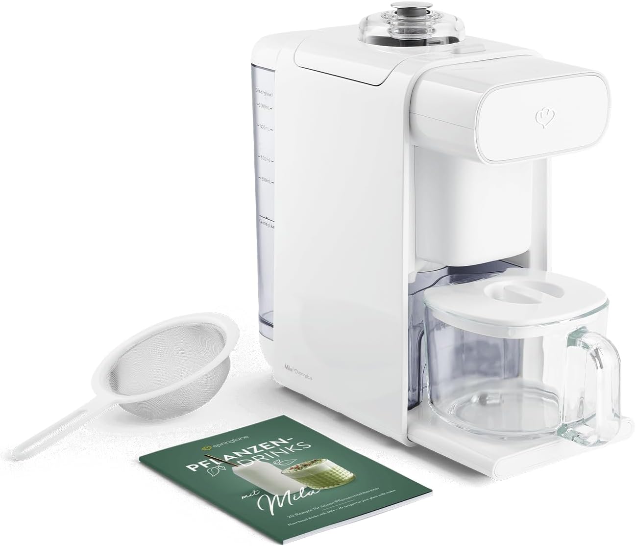Amandelmelkmaker Mila Mini, sojamelkmaker, blender met fijne zeef voor de bereiding van allerlei soorten plantaardige melk, lactosevrije melk op basis van planten, vegan melk - 0,6 Liter