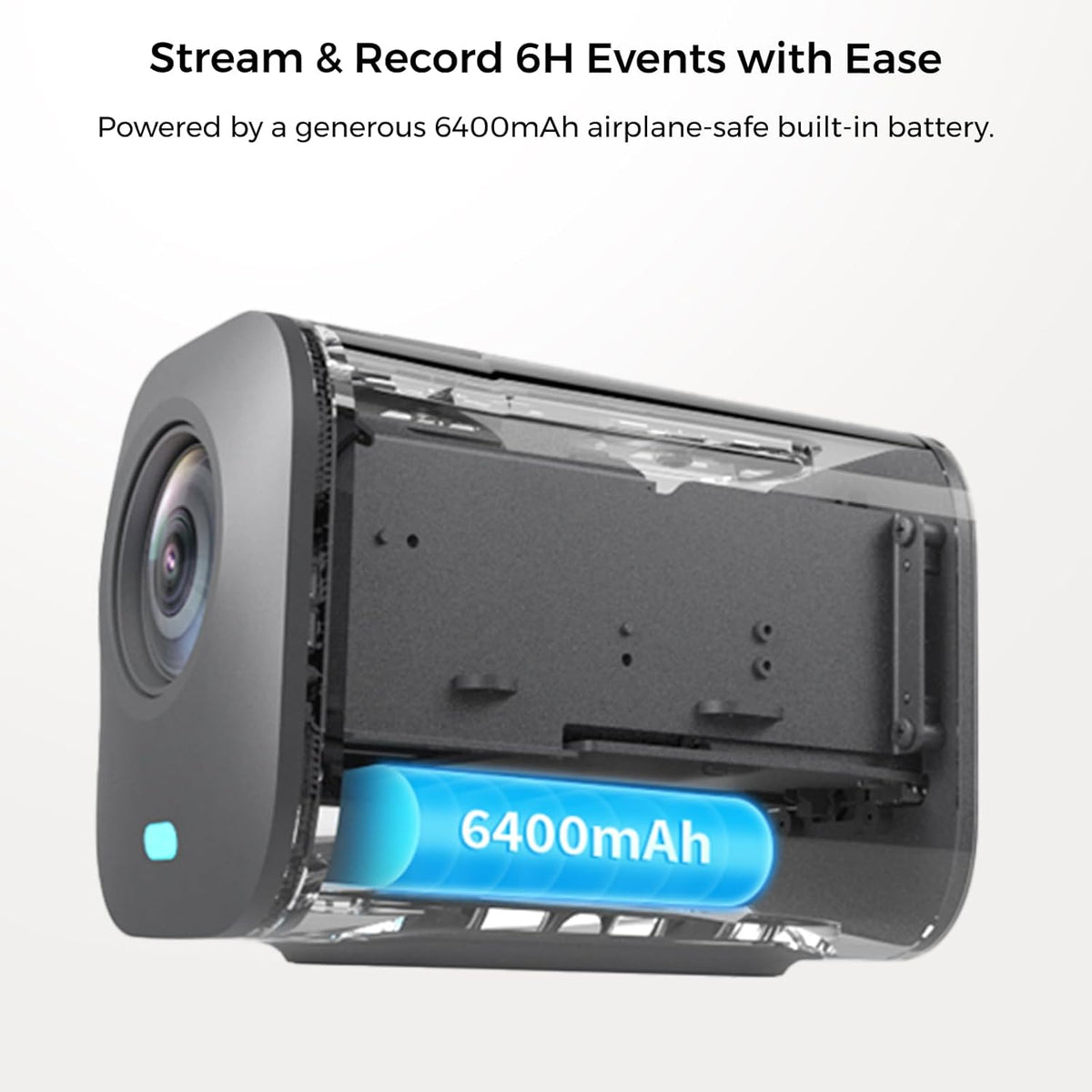 NearStream Draadloze streaming-camera, 2K StreamCam met 40-voudige hybride zoom, multi-cam-ondersteuning, 8 microfoons met ruisonderdrukking, 6 uur batterij, webcam voor YouTube/Twitch/RTMP/Facebook