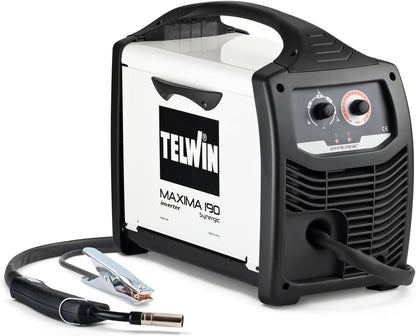 Telwin 816086 Maxima 190 Synergic draadlasapparaat MIG-MAG/FLUX/BRAZING met invertertechniek, 230 V, Maxima 190, wit