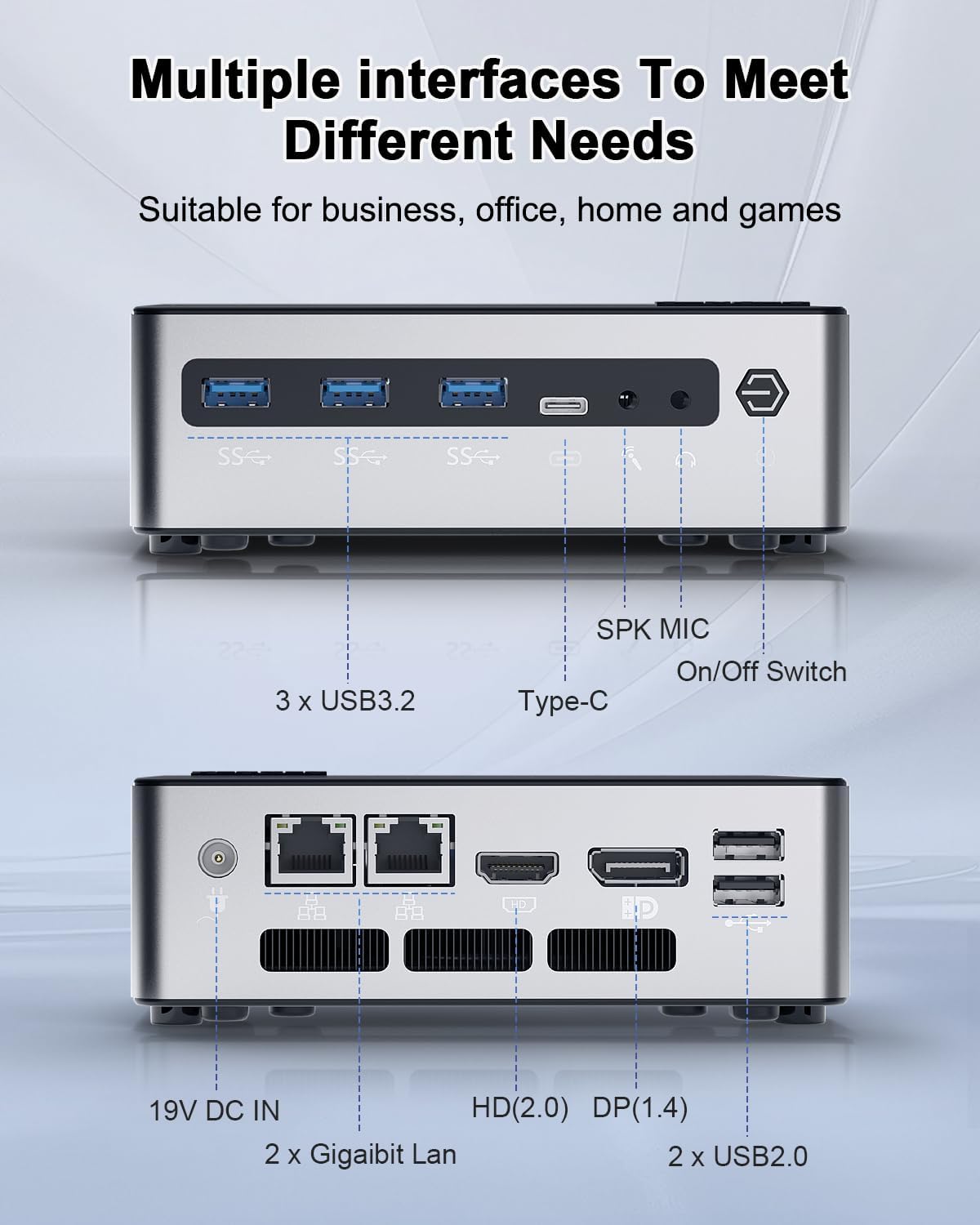 VENOEN Core i7 1360P 13th Gen Mini PC W 11 Pro, 16GB DDR5 RAM 512GB M.2 SSD, HD2.0, DP1.4, USB-C 4K, Home Computer, RJ45 LAN, WiFi 6, BT5.2, USB3.2, WOL, PXE, 19V Fan, Small Comouter - QUORE