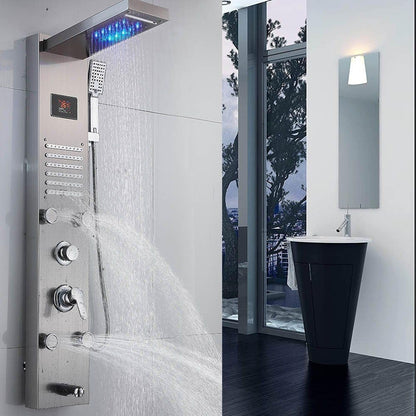 Douchepaneel – Douchekolom – Regendouche – Massagejets – Handdouche – 6 Functies – Roestvrij Staal – Digitaal Temperatuurdisplay