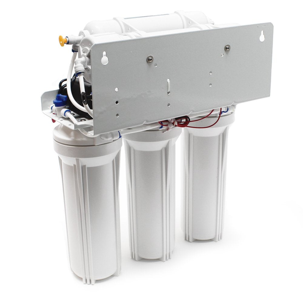 Naturewater 5-traps waterfilter 180 l/dag, filter met omgekeerde osmose, osmosefilter met opvoerpomp en handmatig ventiel, filter voor schoon water met omgekeerde osmosesyseem
