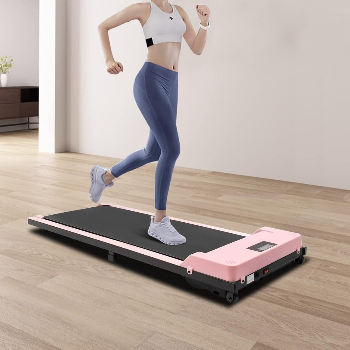 Mini Treadmill Collapsible - Smart Walking Pad with Remote Control and LED Display for Home & Office, Portable Undertable Design - QUORE
