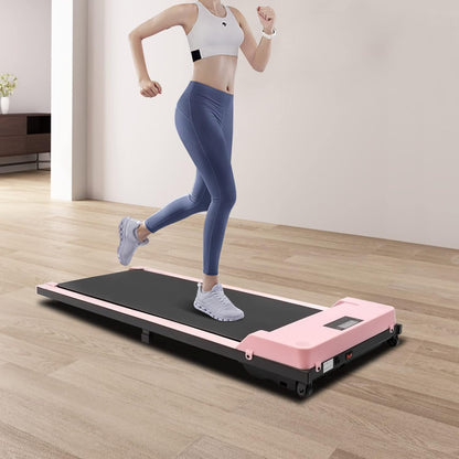 Mini Treadmill Collapsible - Smart Walking Pad with Remote Control and LED Display for Home & Office, Portable Undertable Design - QUORE