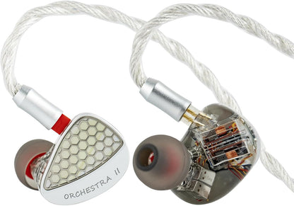 In-Ear Monitor – IEM Oordopjes – In-Ear Hoofdtelefoon – Monitor Oortjes – Zilverkleurig – 10 Balanced Armature Drivers per Oor – Handgemaakte Behuizing met Goede Geluidsisolatie