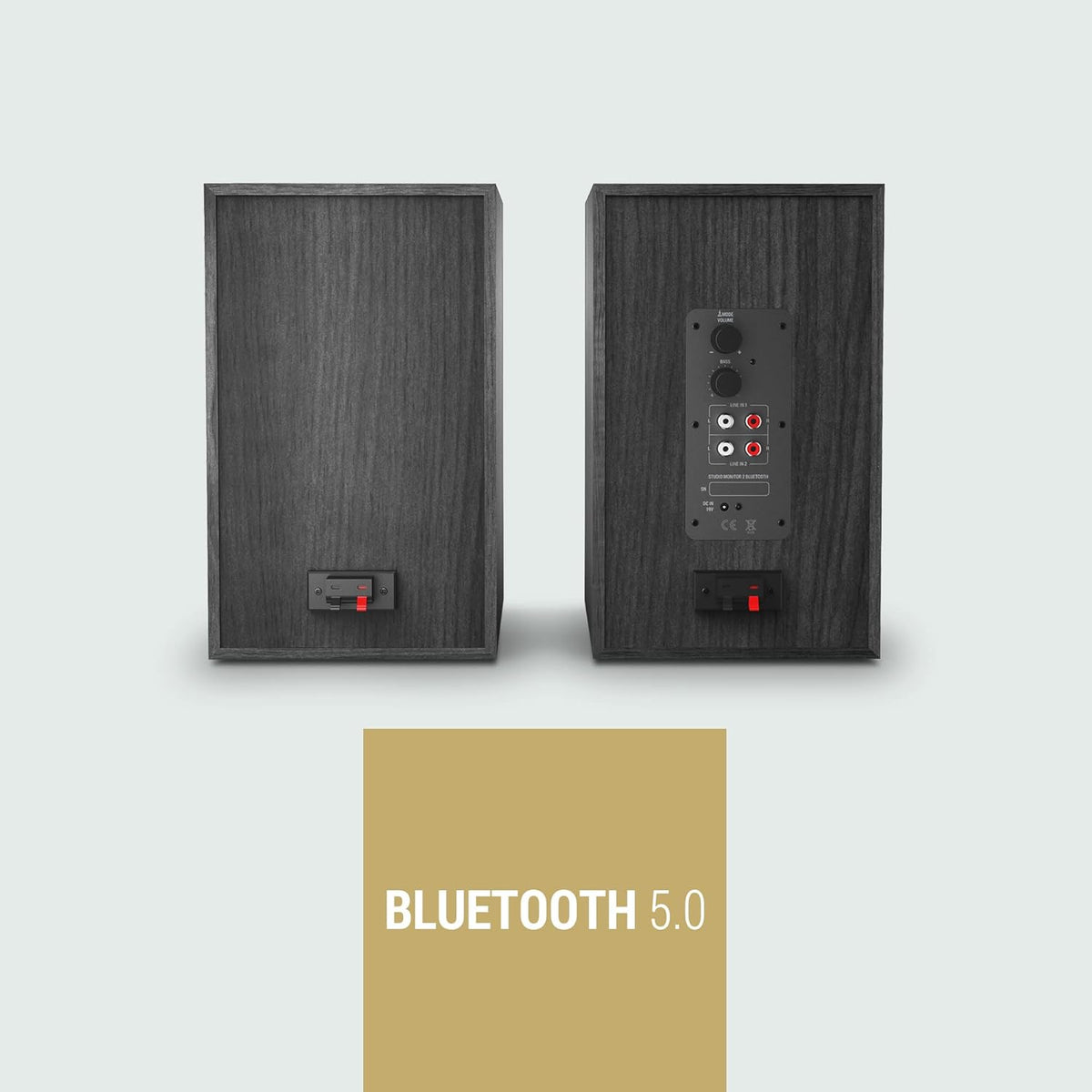 Energy Sistem Studio Monitor 2 Bluetooth (actieve luidspreker 2.0, Bluetooth 5.0, 2 RCA-ingangen, 50 W, MDF-behuizing)