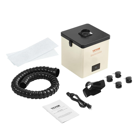 VEVOR Lasrookafzuiger, 100 W, soldeerrookafzuiger, 3-laags filter, luchtstroom 240 m³/h, compacte soldeerrookabsorbeerder, voor lassen, graveren, knutselen, schoonheidssalon