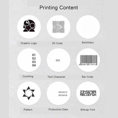 Handheld Inkjet Printer, 2-12.7mm Printing Height Portable Encoding Machine Supports Multi-Languages, 600 DPI Portable Inkjet Printer with 4.3 Inch Touch Screen for Barcode Date Logo - QUORE