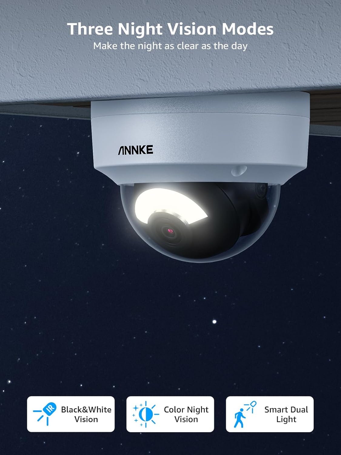 ANNKE C800 Dome 4K Ultra HD PoE Bewakingscamera, H.265 + 8 MP bewakingscamera, bedraad, video, IP67, buiten, IK10, vandalismebewaking, audio-opname, TF-kaart 256 GB (niet PTZ)