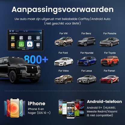 3-in-1 Auto Multimedia Adapter – Draadloze CarPlay Adapter – Android Auto Ontvanger – Auto Video Streaming – HD Video Output – Draadloze Verbinding – Plug & Play Installatie