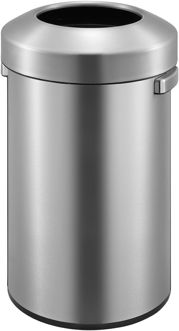 EKO EK9055-60L Urban Commercial Open Top Trash Can, roestvrij staal, 60 L