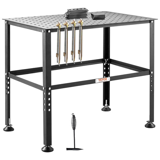 VEVOR Lastafel 91,4 x 61 cm, 360 kg capaciteit lassen werkbank tafel, zware werkbank met 1,6 cm armatuur gaten en antislip voetpads voor lassen, assemblage, reparatiewerkzaamheden