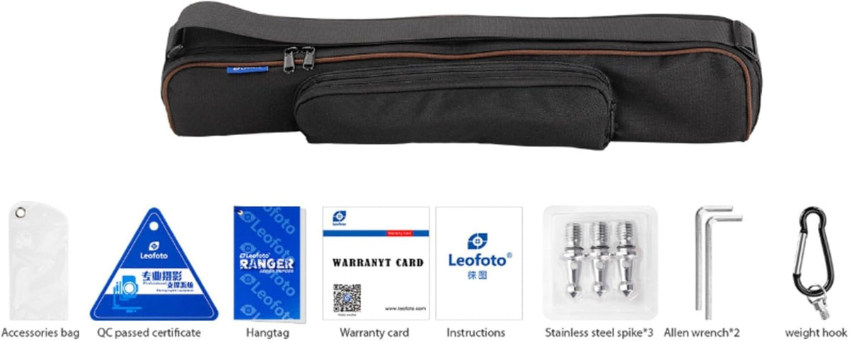 Leofoto - Ranger - Carbon Statief - Max. Hoogte: 48 cm - Min. Hoogte: 8 cm - Benen verstelbaar in 3 Hoeken - Ideaal voor Macrofotografie - LS-365C