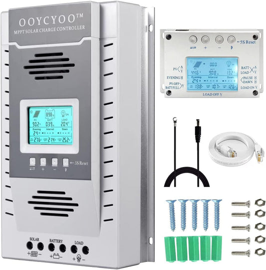 100A Solar Charge Controller MPPT Solar Charge Controller 12V 24V DC 100V Automatische Identificatie, 99% laadefficiëntie Solar Controller voor lithium / GEL / Flooded batterij (+LCD485)