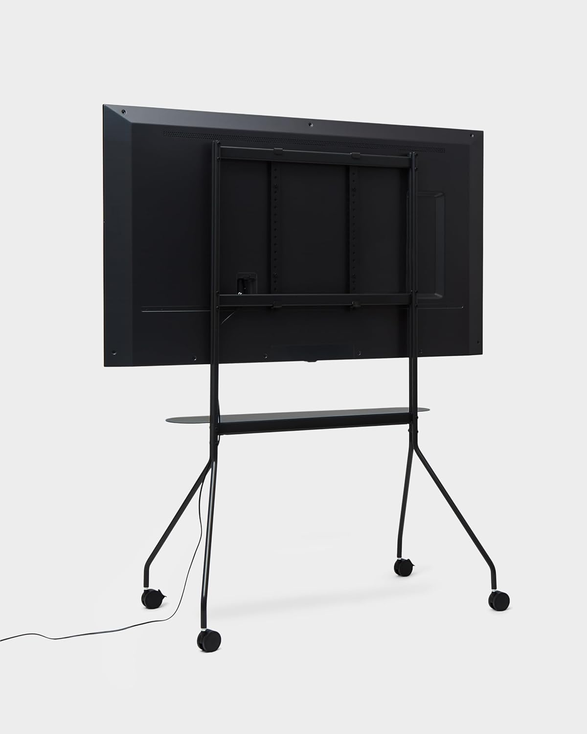 Pedestal Moon PRO tv-standaard oprolbaar voor beeldschermen, 40 tot 75 inch, mobiele televisiestandaard met wielen voor vergaderruimte, beurs, tentoonstelling, tv-rolwagen, professionele