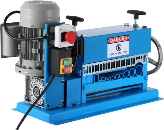 VEVOR cable stripping machine 1.5-38mm, stripping machine electric 370W, cable strip machine, wire stripping machine 370W, Wire Peeling Cutting Machine, Cable Stripping Tool, metal strip cable type with 10 electric cable cutters with blades 15m/min. 220V