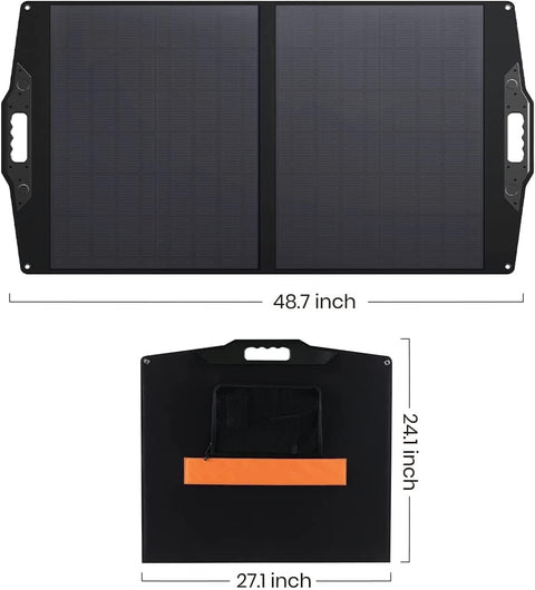 Zonnepanelen met Stekker - Zonnepaneel-Oplader - Zonnepaneel - 100 W - Opvouwbare - Draagbaar - met 20-28 V DC-aansluiting - voor Krachtcentrales - met USB-A - USB-C - QC 3.0 - voor Noodgevallen buiten - Camping - Noodsituatie