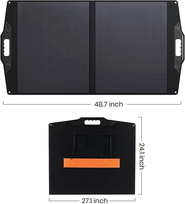 Zonnepanelen met Stekker - Zonnepaneel-Oplader - Zonnepaneel - 100 W - Opvouwbare - Draagbaar - met 20-28 V DC-aansluiting - voor Krachtcentrales - met USB-A - USB-C - QC 3.0 - voor Noodgevallen buiten - Camping - Noodsituatie