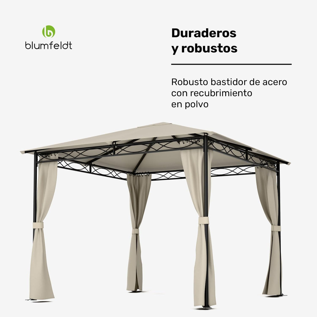 Tuinpaviljoen – Tuinoverkapping – Tuinkamer – Tuinlounger – Tuinhuisje – 295x267x295 cm – Water- en UV-bestendig Polyester – Roestvrij Stalen Frame