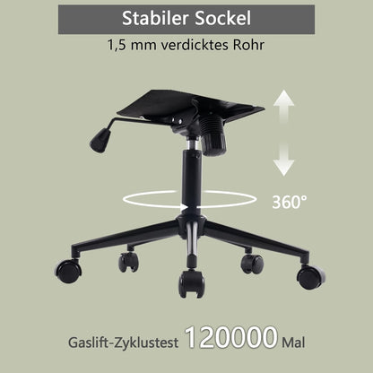YOUTASTE Bureaustoel, ergonomisch, in hoogte verstelbaar, stoel met PU-leer en wielen, draaistoel, kantelfunctie, computerstoel, 136 kg belastbaar, olijfgroen