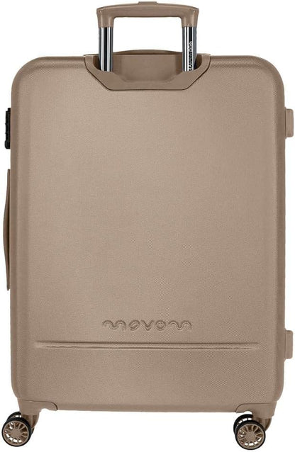 Movom Galaxy Kofferset, blauw, 55/68 cm, ABS, zijdelingse combinatiesluiting, 109 l, 6,56 kg, 4 dubbele wielen, handbagage, Beige, 40 x 55 x 20 cm, 48 x 68 x 27 cm, Set van 2 koffers