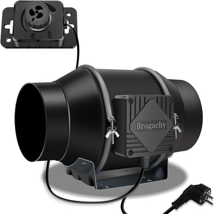 150 mm Kanaalventilator – Afvoerventilator – Buisventilator – Inline Ventilator – Traploos Regelbaar 0-100% – 60W En 689 m³/h, 32 dBA