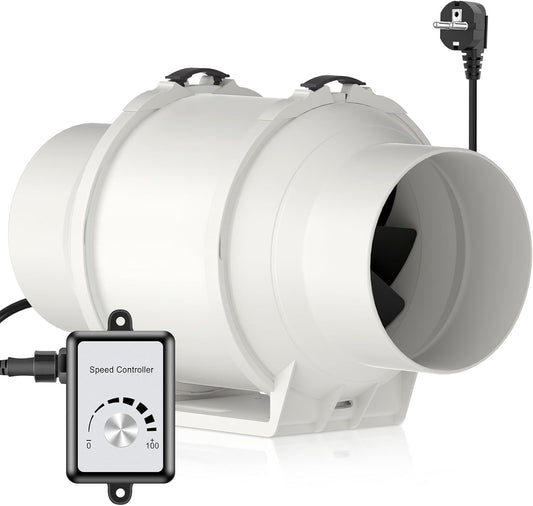 Regelbare buisventilator 125 mm – Kanaalventilator – Afvoerventilator – Badkamerventilator – Keukenventilator – Traploos regelbaar – 561 m³/u, 35 dB