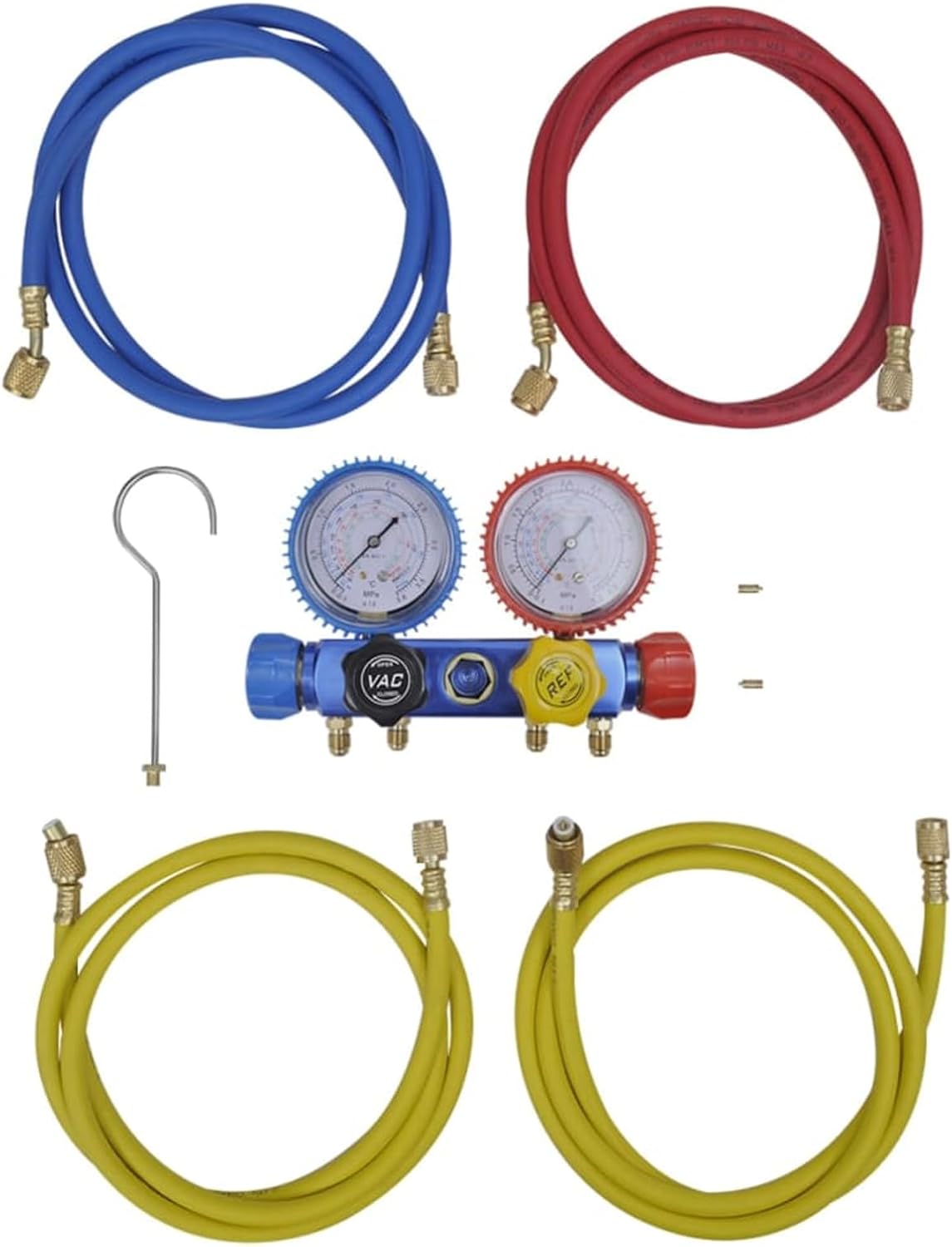 Vacuümpomp – Vacuümpomp Set – Koelvacuümpomp – Aircometer – Manometer Set – Aluminium Behuizing – 50 L/min Capaciteit