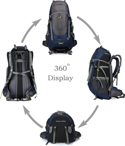 Wandelrugzak - Kampeertas - Trekking rugzak - Camping Essentials Tas - 70L - Lichtgewicht - Waterdichte - Nylon - Donkerblauw