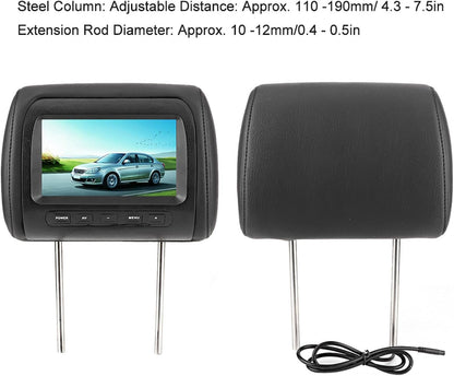7 Inch LCD-scherm voor Autohoofdsteun, 2 Stuks 16: 9 800 X 480 Breedbeeld, Ondersteuning voor 2 Video-ingangen, Universele Autohoofdsteunmonitor met Draadloze Afstandsbediening,