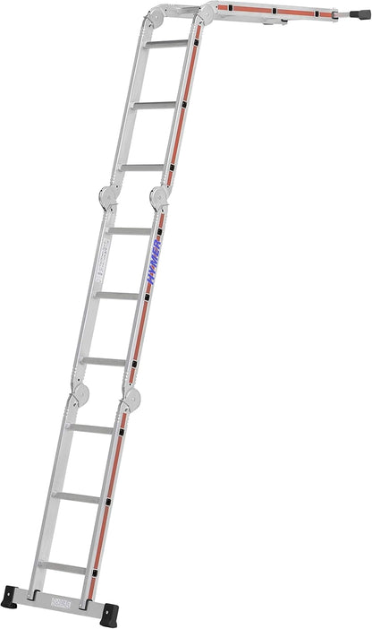 Hymer 414312 Multifunctionele ladder met werkplatform 4143 (4x3 sporten, holm 60 mm, aluminium ladder, vouwladder, ladder 3,47 m)