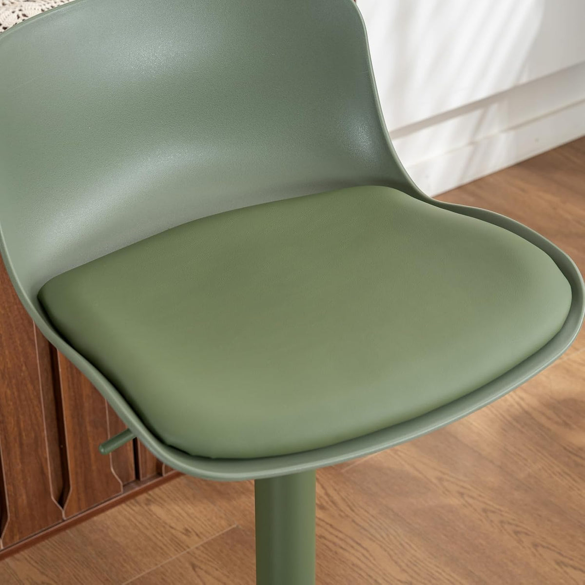YOUNIKE Barkruk groene barstoelen set van 2, bar kruk in hoogte verstelbare draaistoel, keukenstoelen toonstoel met rugleuning, hoge barkruk voor bar keuken