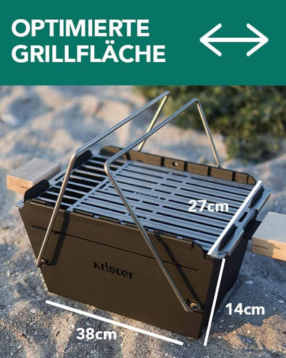 knster Grill Original - mobiele BBQ houtskoolgrill voor onderweg - tot 8 personen Knister Original