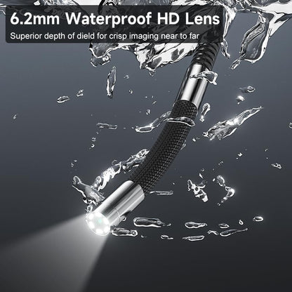 360° scharnierende camera met joystick, monitor 5 inch, dunne sonde 6,2 mm, flexibele kabel 1,5 m voor endoscoop - dubbele accu