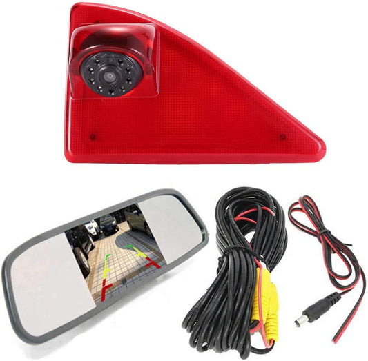 HD Auto Caravan Transporter parkeerhulp remlicht achteruitrijcamera hoek instelbaar, vervanging voor Opel/Vauxhall Movano/Renault Master/Nissan NV400 (achteruitrijcamera + 4,3 inch