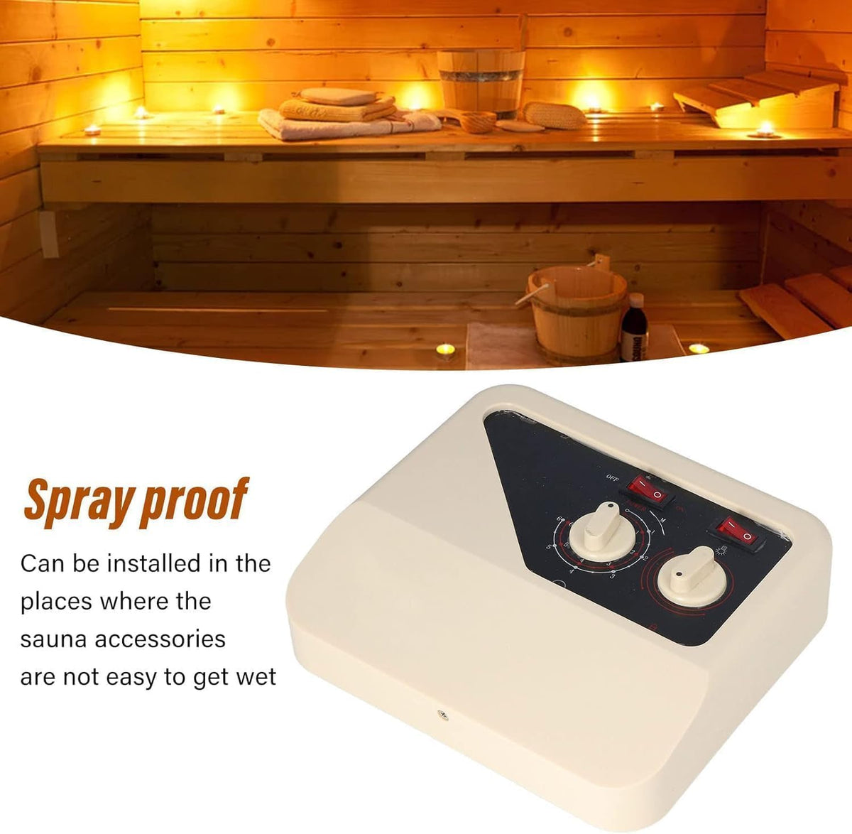 Sauna Kachel Controller, 380V Externe Digitale Controller Sauna Heater Kachel Controller Eenvoudige Installatie Vervanging Sauna Temperatuur Controller Voor Sauna Kachel 9.8X8.7X3.5 Inch