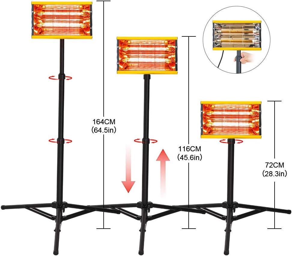 Infrarood Verflamp – Verf Droger – Verflamp Lamp – Infrarood Lamp – Drooglamp – 2000W Vermogen – Aluminiumlegering Behuizing